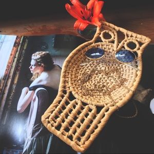 Vintage Owl Basket Tray